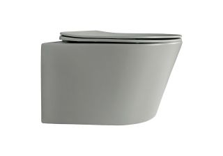 Унитаз подвесной Aquatek Вега AQ1905-MG безободковый с сиденьем Soft Close серый матовый